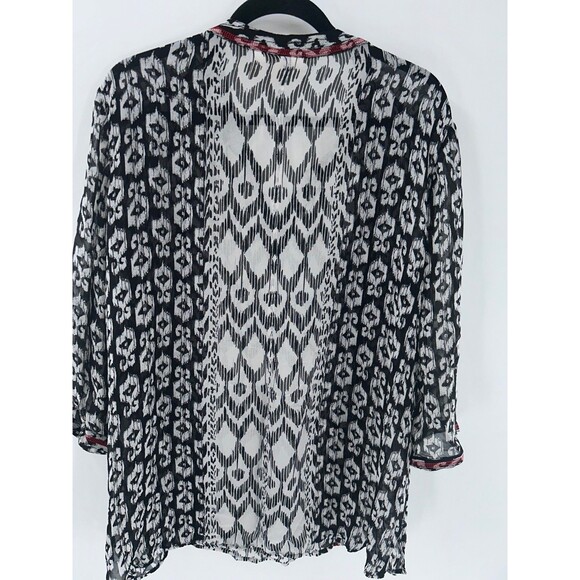 Women's Chico's Sheer Abstract Print 3/4 Sleeve Blouse Size 3 XL - Picture 7 of 7